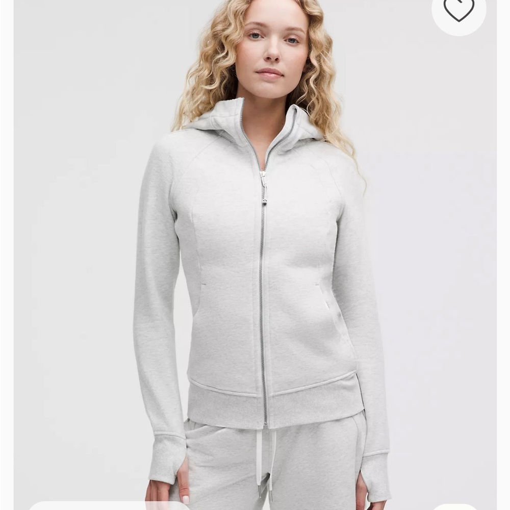 Lululemon Scuba Light Gray Zip-Up Hoodie